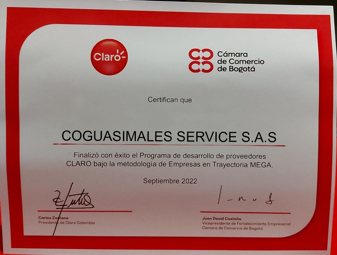 Coguasimales recibe galardon trayectoria MEGA 6